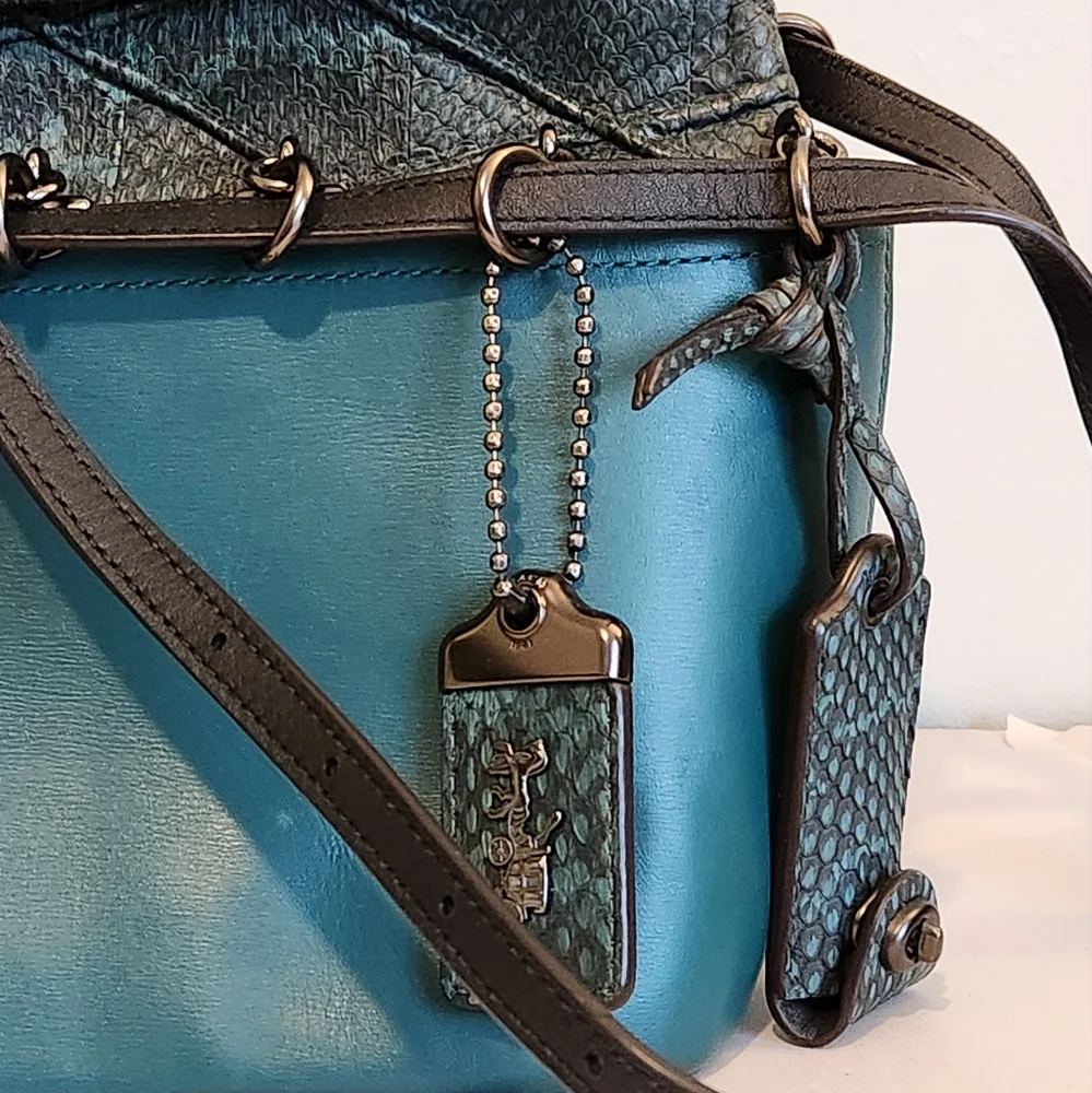 Coach Roxie with Snakeskin Quilting, Teal